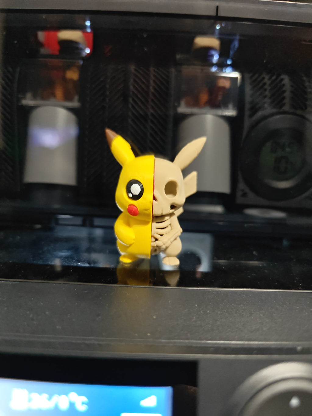 Half Pikachu Half Skeleton Figurine – Creepy Cute Pokémon-Inspired Collectible